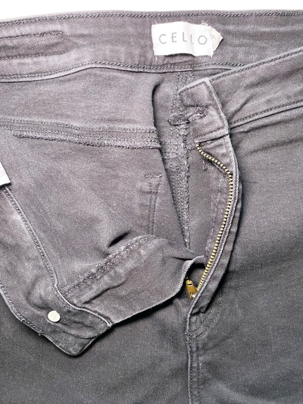 Cello Los Angeles Black Frayed Raw Hem Flare Jeans - Picture 12 of 13